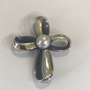James avery pearl cross ss pendant